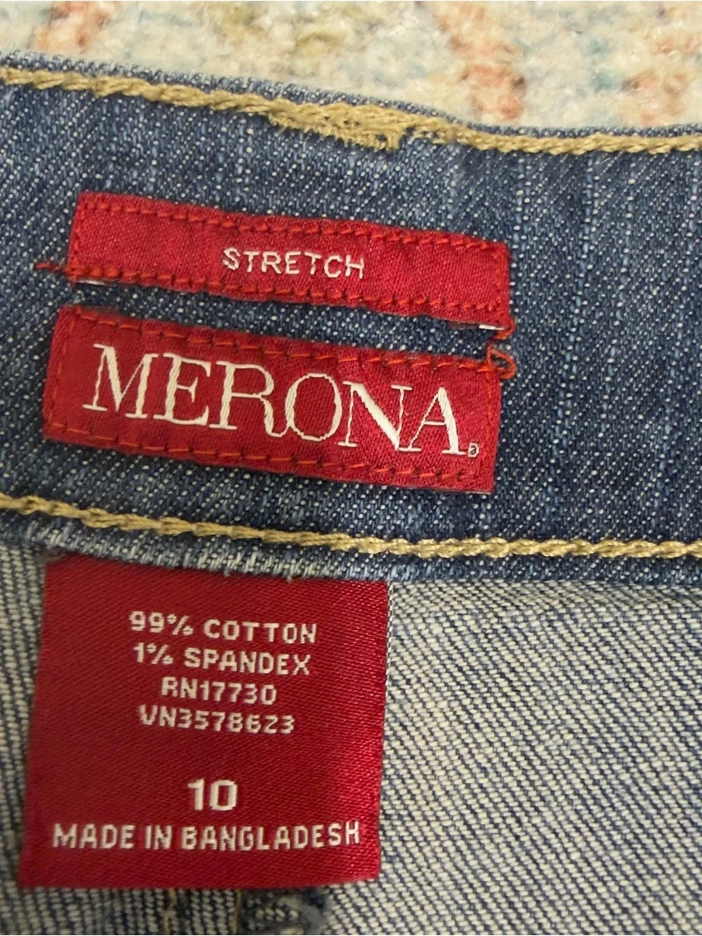 Merona Dark Blue Long Denim Jean Shorts/ Jorts size 10